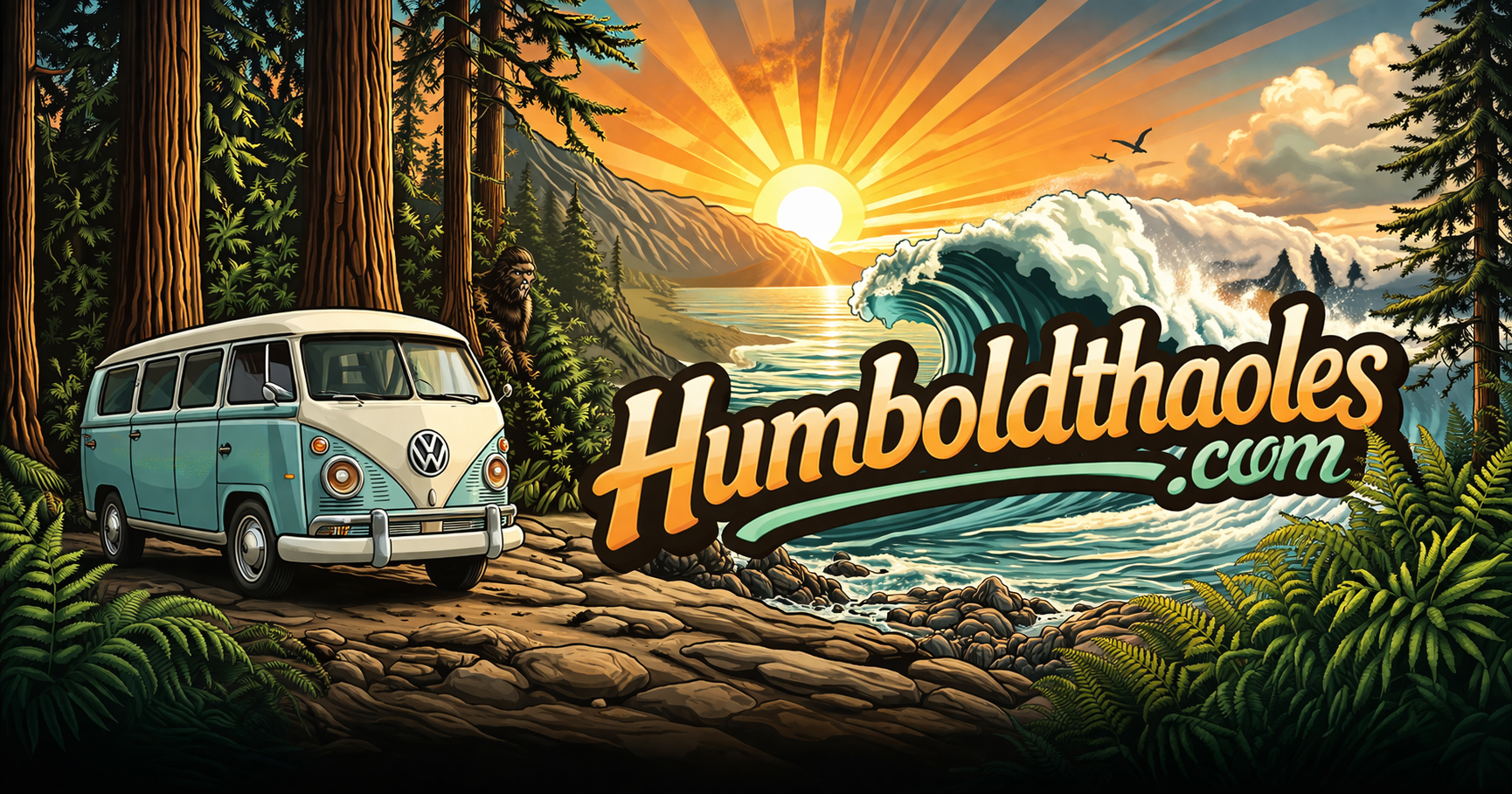 HumboldtHaoles.com — redwoods, Pacific coast, vintage VW bus and Bigfoot